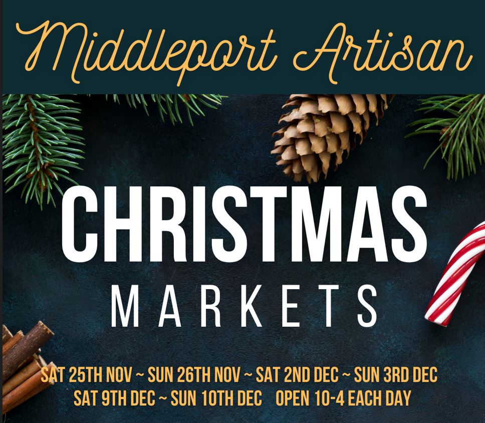 1 DAY TO GO!
Middleport Christmas Artisan Markets – 10am to 4pm
Sat 25th &amp; Sun 26th November
Sat 2nd &amp; Sun 3rd, Sat 9th &amp; Sun 10th December
#christmas #christmasmarket #stokeontrentevent #visitstoke #stokeontrent #staffordshire 
#christmasinstoke #christmasinstokeontrent