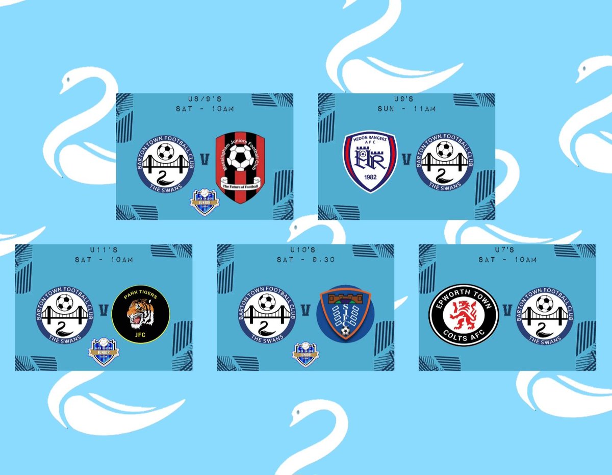 🩵WEEKEND FIXTURES🩵

Best of luck to all our young Swans this weekend🦢💙