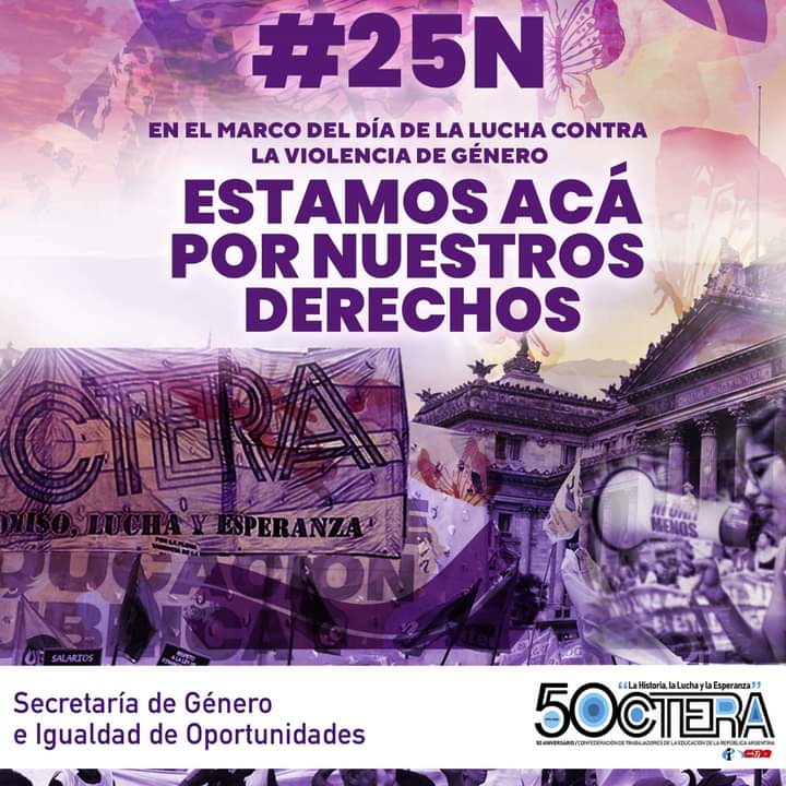 cteracta's tweet photo. #25N Día internacional de la Eliminación de la Violencia contra las Mujeres. Este #25N convocamos a todas las entidades de base del país a participar y organizar acciones para llevar a cabo en cada territorio. Este año la consigna es “Estamos Acá por Nuestros Derechos”. https://t.co/TQfcETTM0m