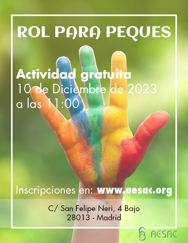 ¡El 10 de diciembre de 2023 a las 11:00 te esperamos en los juegos de rol para peques!  ¡Reserva tu plaza en aesac.org y deja volar tu imaginación en un mundo lleno de diversión y aprendizaje!
#roleplaying #rol #taller #Madrid 
aesac.org/2023/11/24/rol…