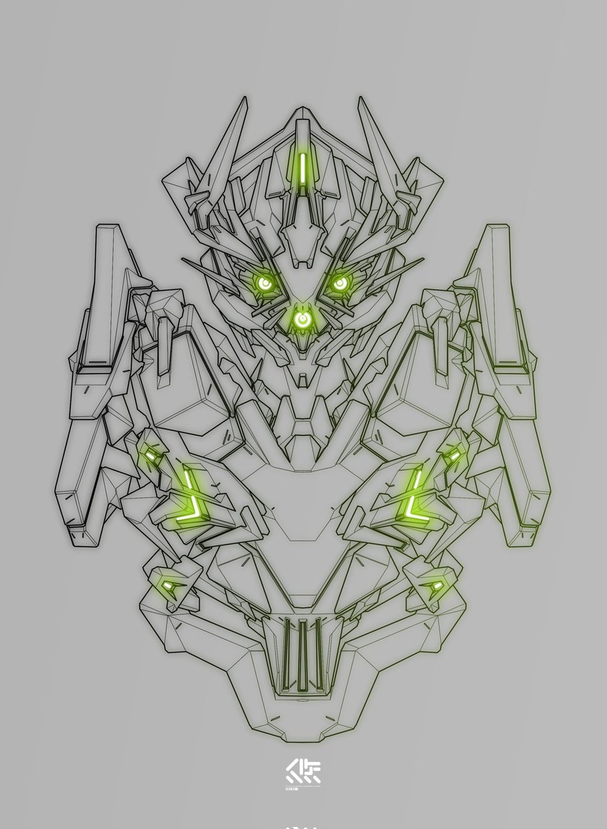 no humans robot mecha glowing v-fin solo glowing eyes  illustration images