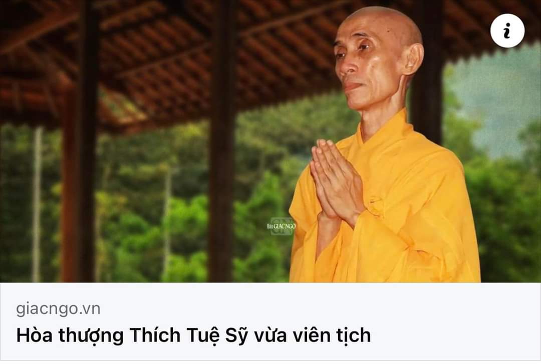 danxunau's tweet photo. Người đã về...
Kính tiễn biệt Thầy!
Đại lão Hòa thượng Thích Tuệ Sỹ. https://t.co/yECjVjUc90