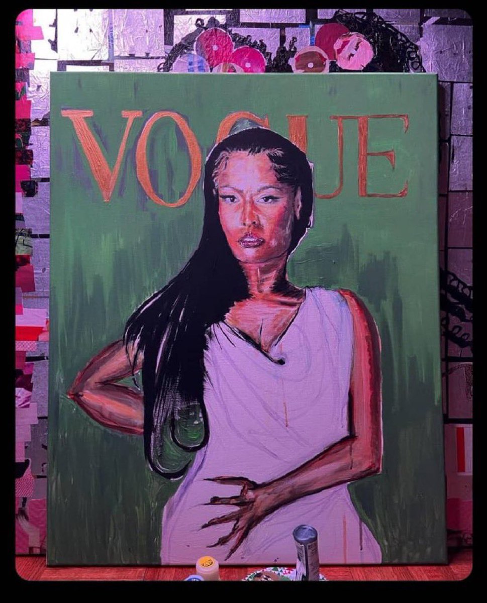 🚨 VEJA: fã recria Nicki Minaj para a VOGUE em pintura. 

Notas?