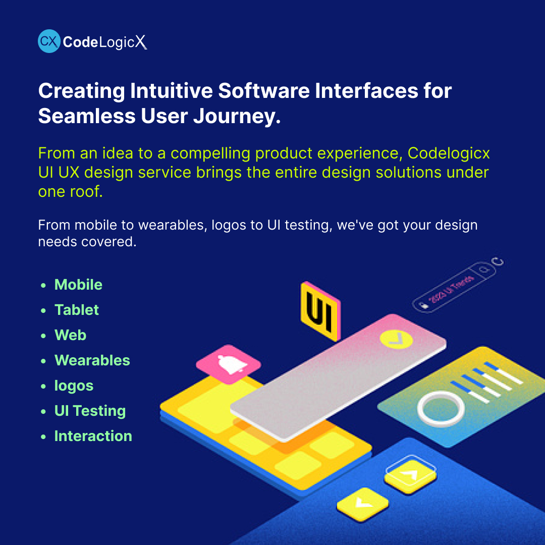 Unleashing creativity from UI/UX brilliance to inventive solutions—all unified under our roof. Covering mobile, wearables, logos, UI testing, and beyond, we redefine your design experience. 🚀✨

#DesignEmpowerment #CodelogicxMagic #codelogicxservices #uiuxdesign #uiux