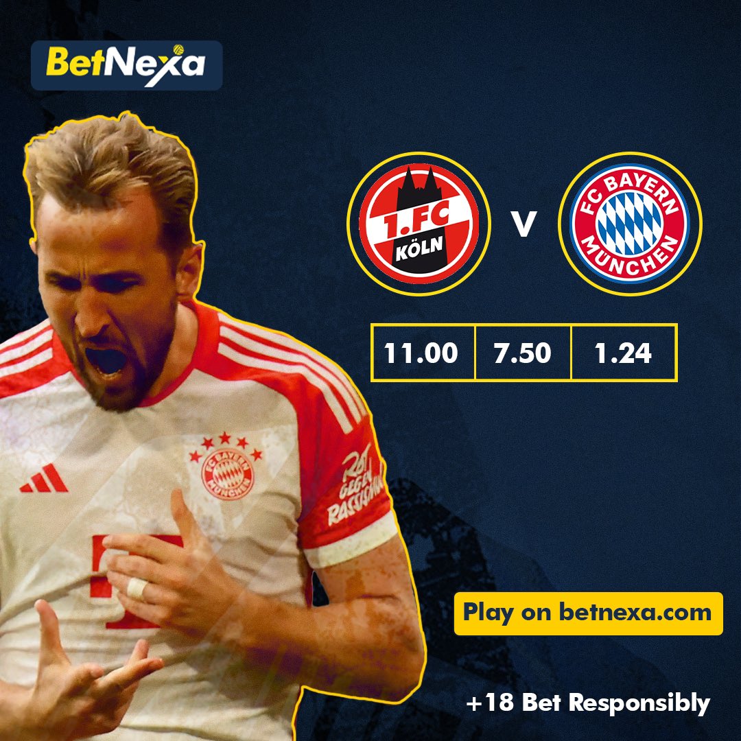 Nex_baba's tweet photo. With 17 goals and 5 assists…
Does Köln have what it takes to stop Harry Kane?
#ScoreGold
#IgniteYourWinningSpirit
#BetNexa https://t.co/5JR8xaUNeB