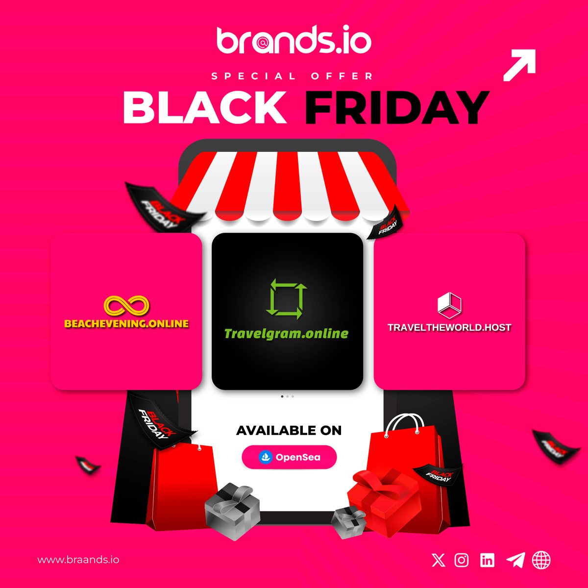 🎉 Explore #BlackFriday Deals! Ultimate domain sale at beachevening.online, travelgram.online, and traveltheworld.host.  Join our community and make this Black Friday unforgettable. 🚀 Hurry, limited time only! #Braands #DomainDeals #OnlinePresence #crypto #NFT