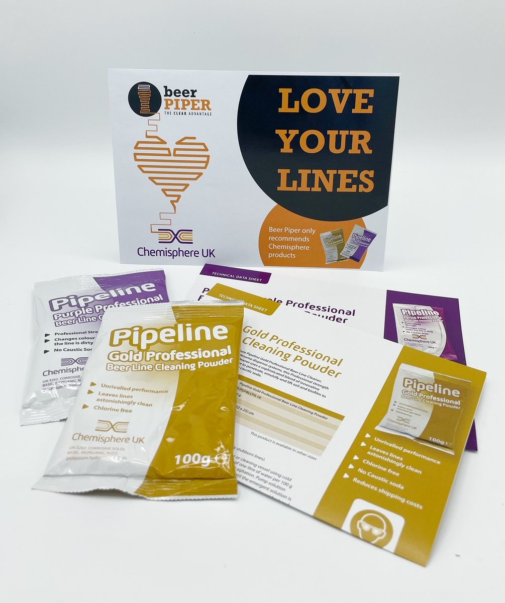 BeerPiper's tweet image. We only recommend the best @Chemisphereuk line cleaners don't contain caustic soda, they use Potassium Hydroxide -better results and 80% less water to flush out lines.

Catch us on stand 209 in Hall 5 at @BrauBeviale &amp;amp; grab yourself a sample pack of their amazing line cleaners.
