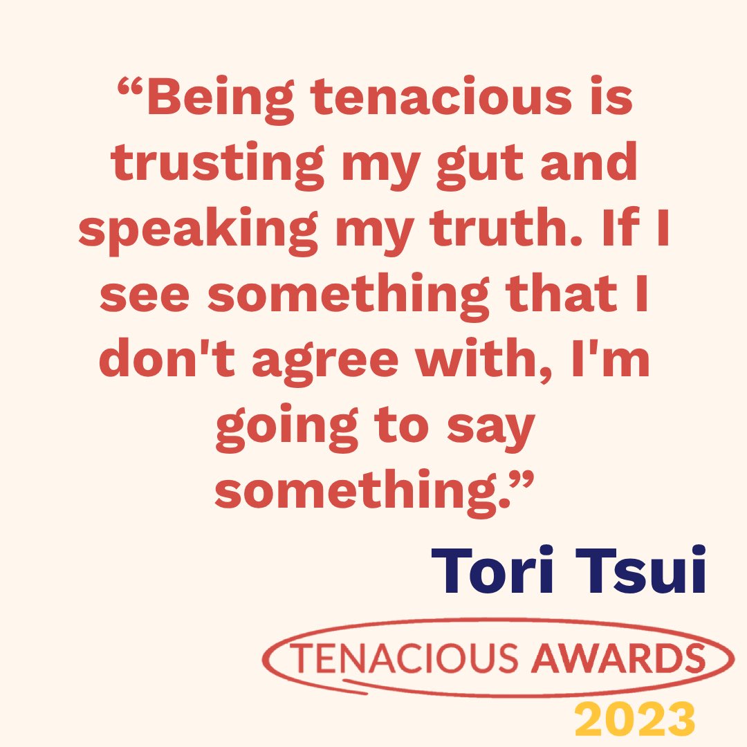 We asked our 2023 <a href="/TenaciousAwards/">Tenacious Awards</a> winner <a href="/toritsui/">Tori Tsui</a> what tenacious means to her &amp; this is what she told us. #TenaciousAwards 🏆