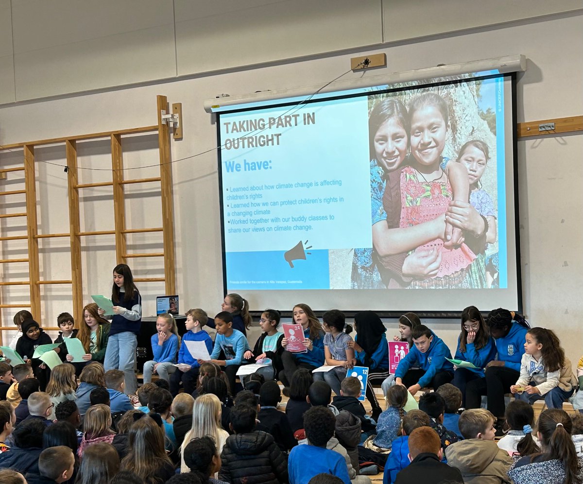 Leith_Primary's tweet image. Today we wore blue as we celebrated #WorldChildrensDay at our whole school assembly 🩵 We spoke out about children’s rights and climate change as part of the #OutRight campaign. 
@UNICEFuk_action
 #RightsRespectingSchools #SDG13