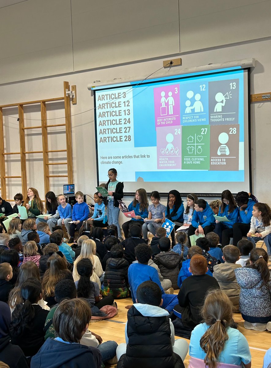 Leith_Primary's tweet image. Today we wore blue as we celebrated #WorldChildrensDay at our whole school assembly 🩵 We spoke out about children’s rights and climate change as part of the #OutRight campaign. 
@UNICEFuk_action
 #RightsRespectingSchools #SDG13