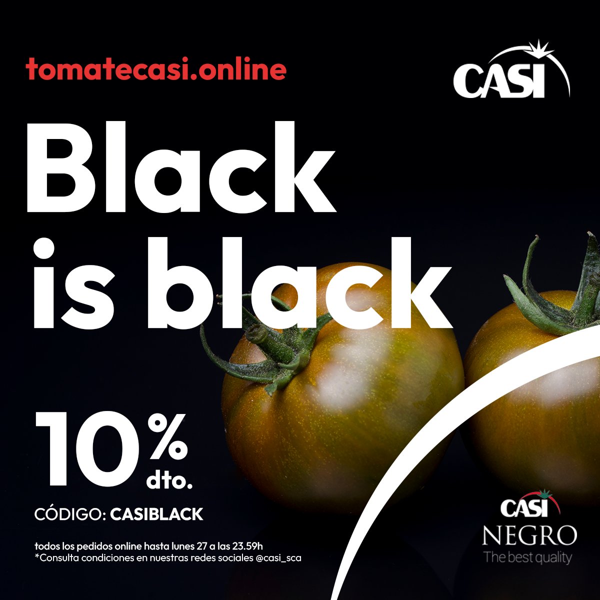 cooperativacasi's tweet photo. Atrévete con lo oscuro este 𝐁𝐥𝐚𝐜𝐤 𝐅𝐫𝐢𝐝𝐚𝐲 🖤🍅
¡Usa el código 𝐂𝐀𝐒𝐈𝐁𝐋𝐀𝐂𝐊 y consigue un 10% de descuento en todos los productos!
Solo hasta el lunes 27 👈
Haz tu pedido ya en 📲 https://t.co/Cw5GNa9Nvm
#SomosCASI #tomateraf https://t.co/1br8Tlnojg