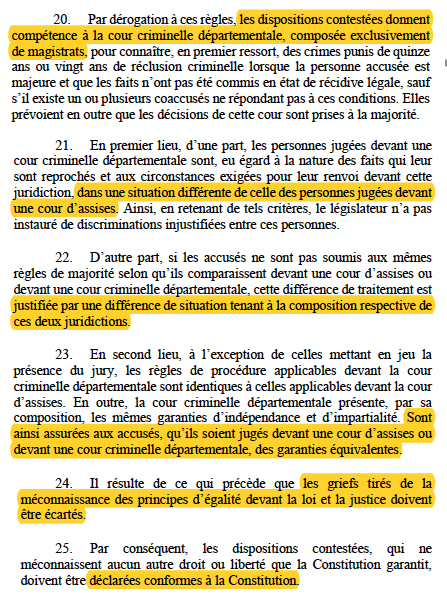N_Hervieu's tweet photo. Justice criminelle : Le @Conseil_constit déclare conforme à la Constitution le dispositif des cours criminelles départementales.

La remise en cause du monopole traditionnel des cours d'assises &amp; le fonctionnement de ces cours sont ainsi validés.

=> https://t.co/g2k3OLin0L https://t.co/AfvONUMRSk