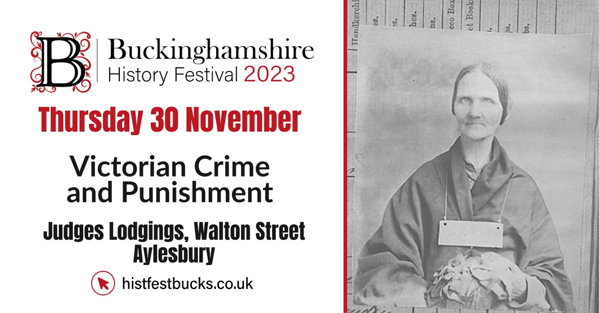 We've only got a few tickets left for next week's talk on Victorian crime and punishment! Email us at archives@buckinghamshire.gov.uk to secure your place. Head to histfestbucks.co.uk for even more events.