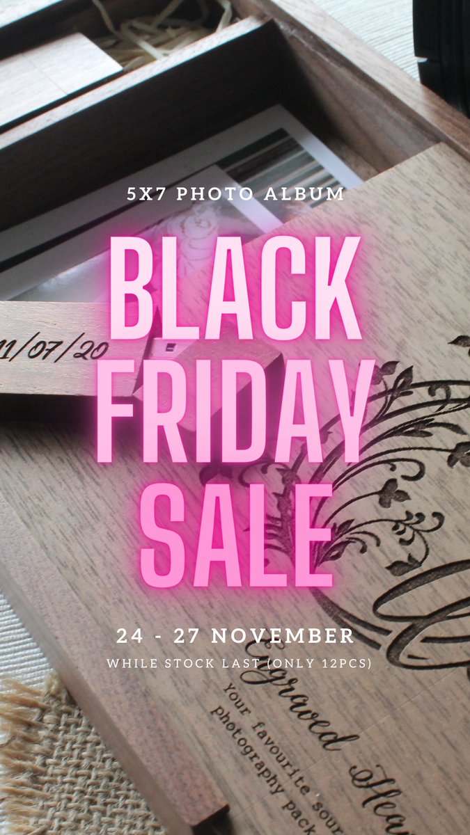 Black Friday Sale: 5x7 Wooden photo album box &amp; USB memory stick for £28.99 at engravedheaven.co.uk/product/person…
