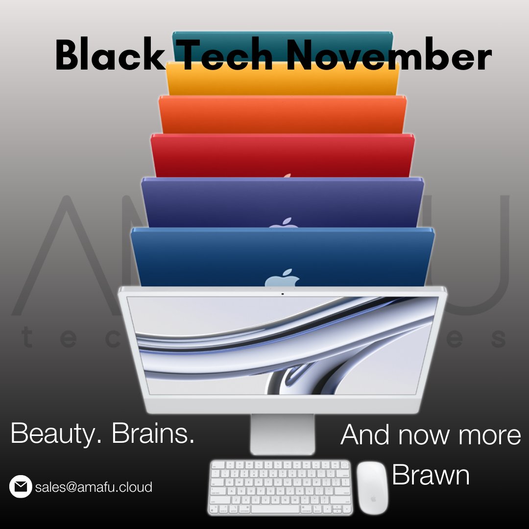 amafutech's tweet photo. Happy Black Friday!!! get exciting new deals of 
 Lenovo, Apple, Dell, &amp; HP
 from today to November 30th.

Contact sales@amafu

#AmafuTechnologies #BlackFriday #BlackTechNovember #Apple https://t.co/sI7eMefKvb