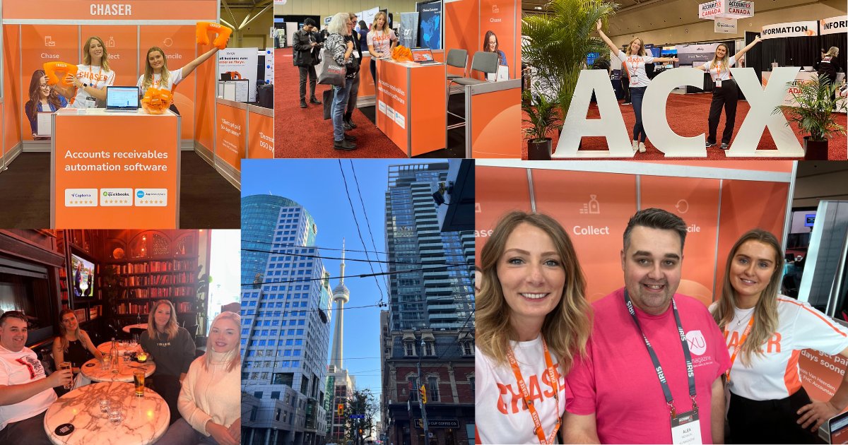 chaser_hq's tweet photo. ✨Accountex Canada 2023 recap 🇨🇦✨

The Chaser team had a blast at Accountex Canada 2023 last week 🚀 

Read the full blog here with the event's highlights 👇 https://t.co/bLQ8UlB0eZ 

#AccountexCanada #AIinFinance #AccountsReceivable #Networking #InnovationInAccounting https://t.co/FgpOSRbMbp