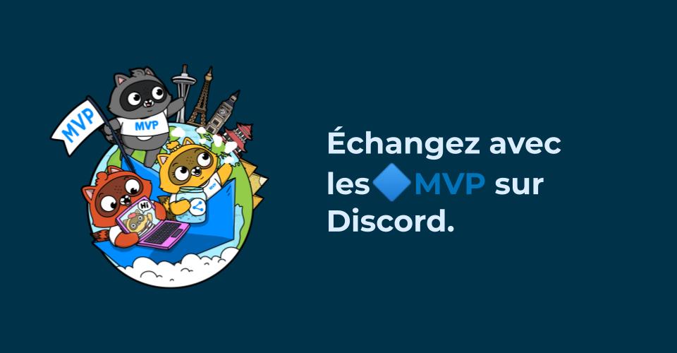 Julien Bichon (@jubichon) on Twitter photo Venez échanger avec les Most Valuable Professionals -🔷MVP, en rejoignant le Discord de la communauté tech Microsoft francophone.
➡️ aka.ms/TechCommunityFR
#MVPBuzz <a href="/MVPAward/">Microsoft MVP Communities</a> #Microsoft Venez échanger avec les Most Valuable Professionals -🔷MVP, en rejoignant le Discord de la communauté tech Microsoft francophone.
➡️ aka.ms/TechCommunityFR
#MVPBuzz <a href="/MVPAward/">Microsoft MVP Communities</a> #Microsoft