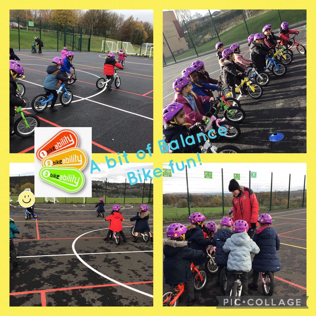 BramblesEYFS's tweet photo. Reception Class have enjoyed taking part in @BikeabilityUK this week. They have been learning how to use the balance bike and practising their gliding. They’ve also been learning how to stay safe when using a bike #RoadSafety #BramblesEYFS #BramblesPD #BramblesPhysicalActivity https://t.co/sG8PS1mkQL