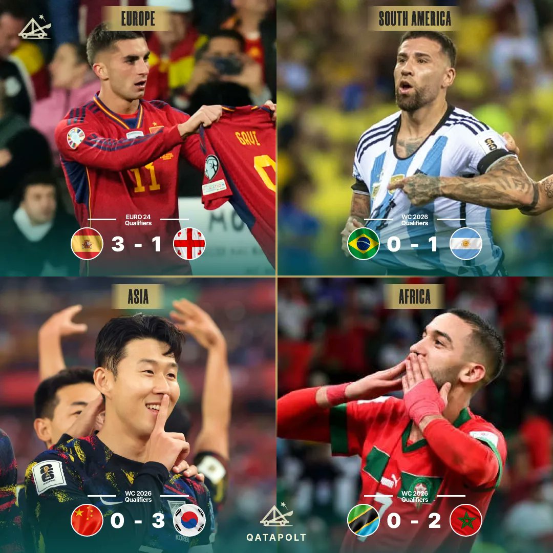 qatapolt's tweet image. Global vibes on point! 🌍⚽ From Africa to Europe, Asia, and South America – the international break brought the world together through the beautiful game.
_
_
_
_
_
 #FootballUnity #ScoreboardAroundTheWorld #soccer #bhfyp #training #nike #sport #goals #brasil #football #adidas