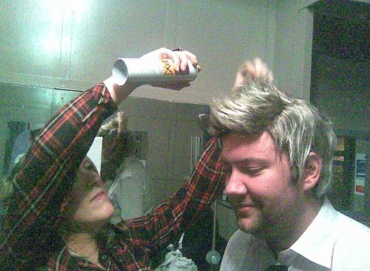Here’s a photo of my wife hairspraying “jedwards” quiff into place, in the Empire ages ago. This tale, and 200 more… in the book 📕 

Order it here : mybook.to/thisclubcouldb…