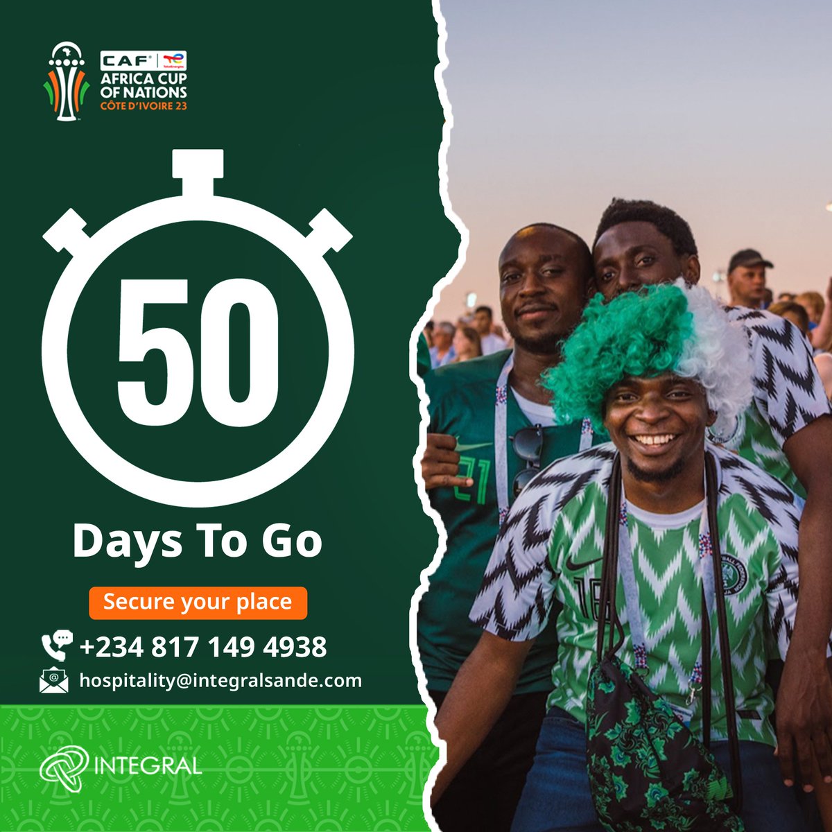 Immerse yourself in the rich blend of African culture and complemented by an enchanting sports hospitality experience at ANY of the 52 matches at the #TotalEnergiesAfcon2023. 

DM or send us an email to express your interest 

#sportshospitality #Afcon2023 #FootballIsIntegral