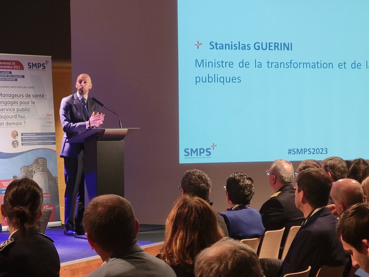 Accueil ce matin par le bureau régional @SMPS_national de M. @StanGuerini, Ministre de la transformation et de la fonction publiques pour parler des manageurs de santé. Merci à lui d'avoir accepté notre invitation ! @Jerome_Goeminne @c_triballeau