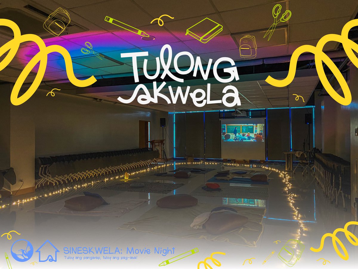 TulongSkwelaPH3's tweet photo. 𝐈𝐍 𝐏𝐇𝐎𝐓𝐎𝐒 | Films and food, pillows and blankets—SINESkwela: Movie Night unfolded last November 22 which aimed to raise funds for #TulongSkwelaPH2023📚. https://t.co/Mua2tjufIz