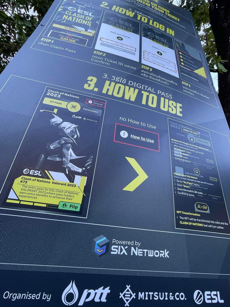 aemavat's tweet image. ESL Clash of Nations event in Bangkok today, organized by PTT, MITSUI &amp;amp; CO and ESL. We proud to support them by create an dynamic ticket on SIX Protocol. #SIXNetwork @theSIXnetwork