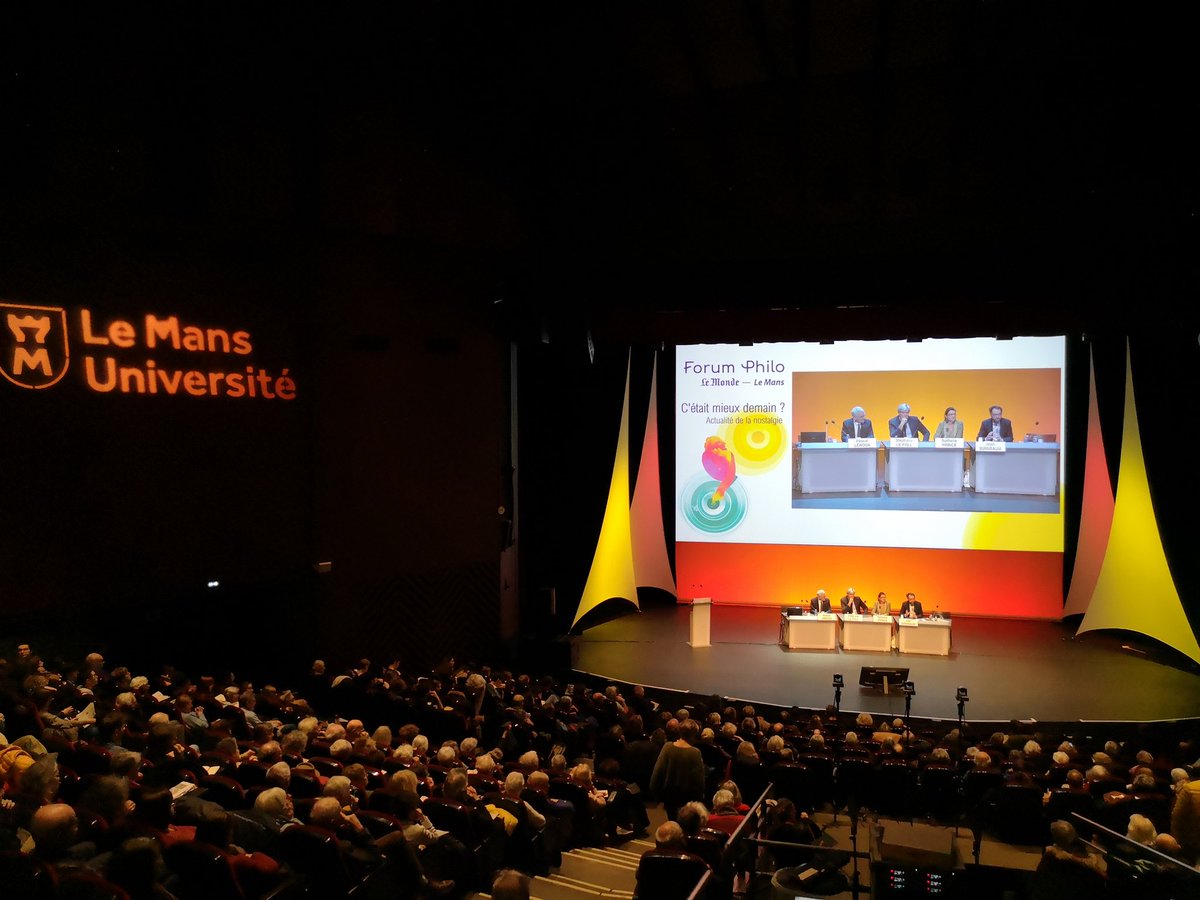 LeMansUniv's tweet photo. #ForumPhilo Le Monde Le Mans
Lancement de la 35eme édition en présence de @JeanBirnbaum, Nathalie Prince, Pascal Leroux et @SLeFoll.
🤔 C'était mieux demain ?
3 jours pour arrêter le temps, se poser et reflechir sur la #nostalgie. https://t.co/8onqPPR54i