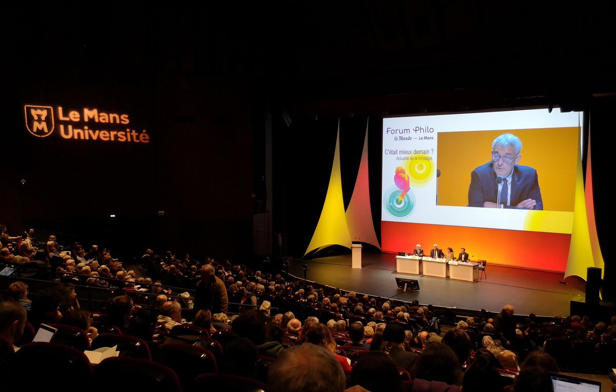 LeMansUniv's tweet photo. #ForumPhilo Le Monde Le Mans
Lancement de la 35eme édition en présence de @JeanBirnbaum, Nathalie Prince, Pascal Leroux et @SLeFoll.
🤔 C'était mieux demain ?
3 jours pour arrêter le temps, se poser et reflechir sur la #nostalgie. https://t.co/8onqPPR54i