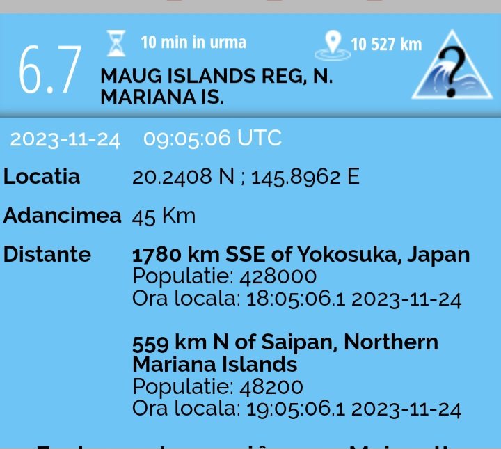 CameliaChiran's tweet photo. .      Earthquake in Islands   M 6.7 came true what I wrote in the post. Today  24 November 2023 https://t.co/zkB3kwQnmP