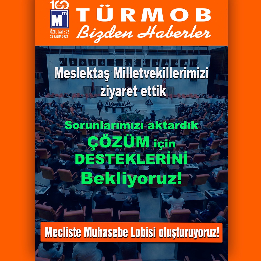 TÜRMOB Bizden Haberler Dergisi 26. Özel Sayısına ow.ly/m54t50QaTx7 bağlantısından ulaşabilirsiniz... #türmob