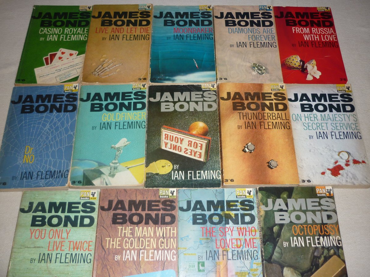 Finally managed to track down the elusive #Goldfinger and now my collection of 1960s Raymond Hawkey covers for Pan is complete! 😍📚#JamesBond #IanFleming