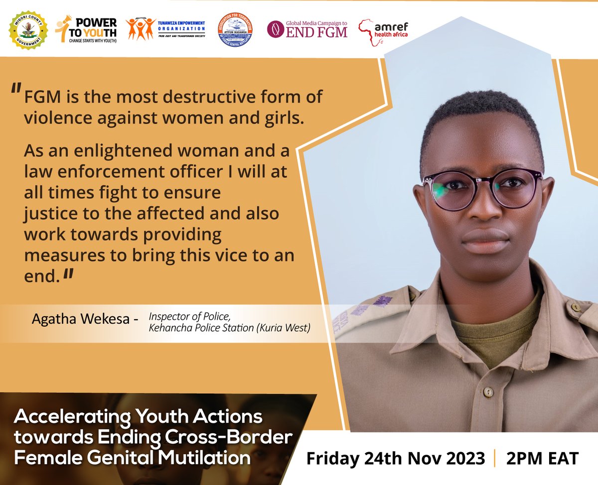 ⏰1 hour to go!!! 
📲Join our conversation today at 2pm EAT.
x.com/i/spaces/1DXxy…

''FGM is the most destructive form of violence against women and girls...'' by <a href="/jenny11440280/">jenny</a>

#Power2YouthKE #16Days #EndFGM