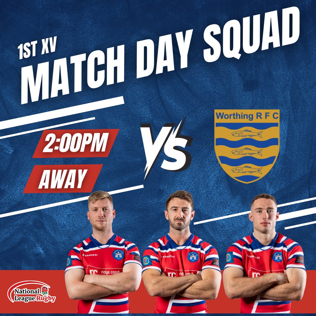 TJRFC's tweet photo. Here’s your 1st XV to head to Worthing tomorrow
@worthingrfc
📍Worthing RFC
🕒2:00pm kick off
🏉 National 2 East
We look forward to seeing you there
#tjrfc #tonbridgejuddians #nationalleaguerugby #rugby #tjsrugby https://t.co/h1oAgGR62j