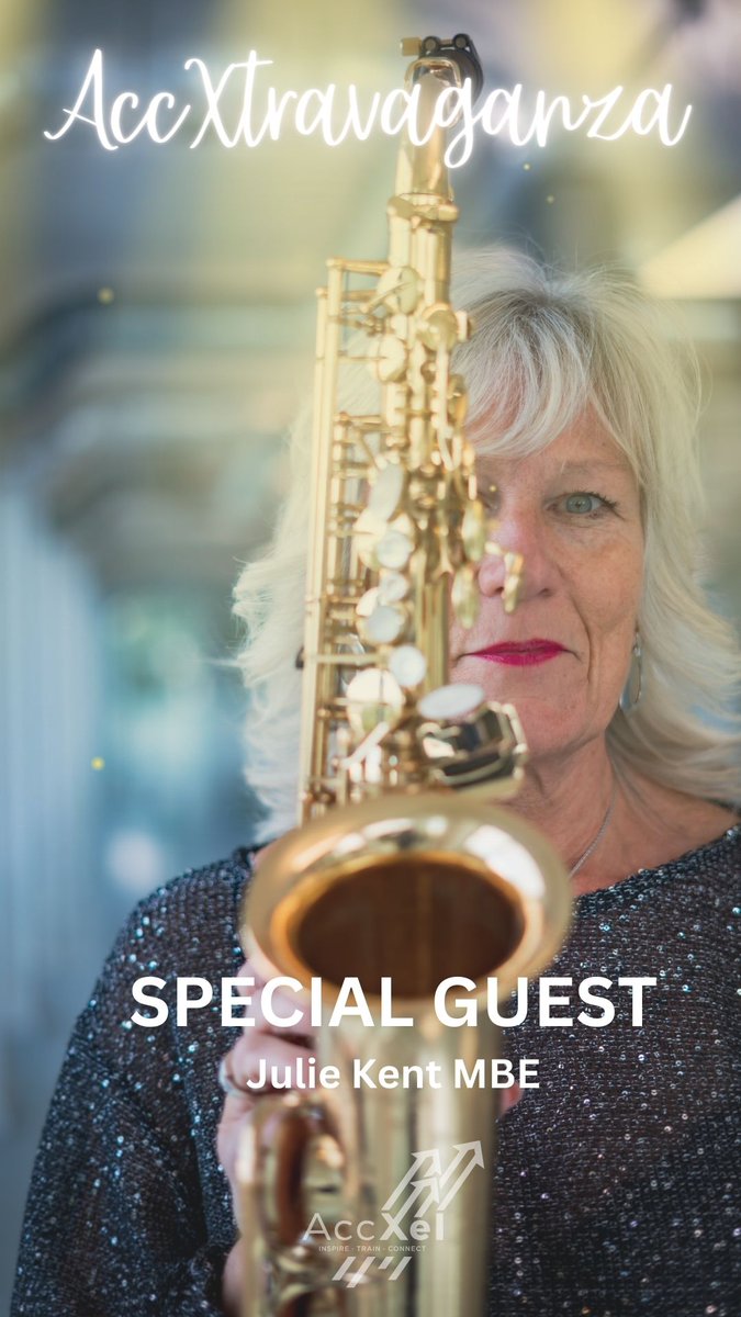Did you know that the legendary <a href="/juliekentmbe/">Julie Kent MBE</a> will be playing the saxophone at our AccXtravaganza, as well as speaking about our chosen charity, <a href="/EmilysGift/">Emily's Gift</a>.  

Tickets are now limited, register here:   

lnkd.in/ejhTJimc