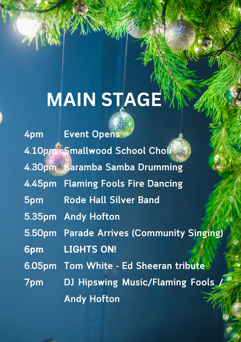 CongletonTown's tweet photo. It's almost Christmas! Santa's Grotto in the Cygnet Club (Swan Bank), stalls in the Town Hall &amp; through the town. Lantern parade leaves Cross Street at 5.35pm to lead Santa to the main stage for the big Switch-On at 6pm. Meet the Reindeer, live music, entertainment &amp; much more https://t.co/m6Oe0Pl4cE