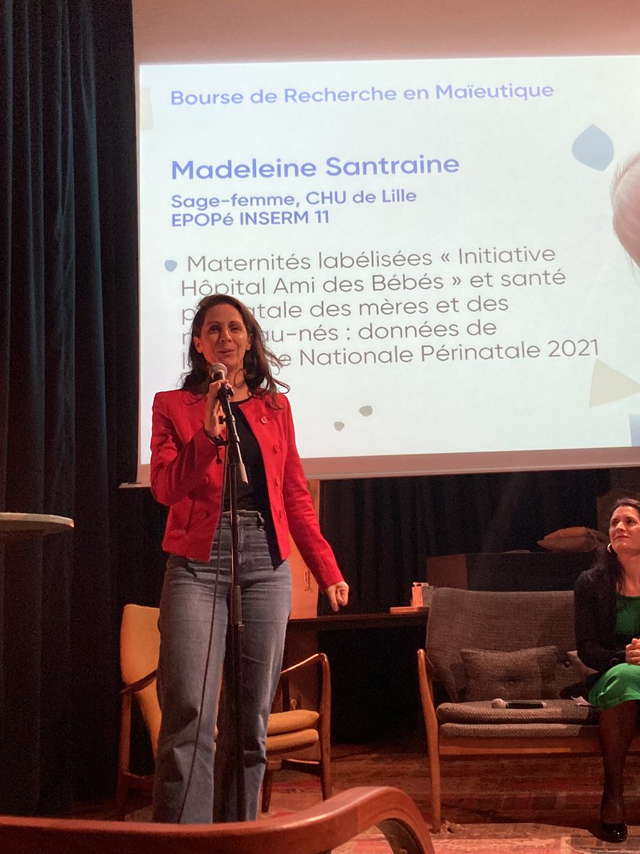 🙌🙌Un grand bravo à Madeleine Santraine, doctorante de l’équipe <a href="/Epope_Inserm/">EPOPé</a> du <a href="/CRESS_U1153/">CRESS_UMR1153</a> de l’<a href="/univ_paris_cite/">Université Paris Cité</a> pour avoir gagné hier l’un des deux prix de maïeutique la Fondation Mustela pour sa recherche sur l’allaitement dans les maternités <a href="/Label_IHAB/">Label IHAB</a> 🥇
<a href="/Coll_SageFemme/">Collège Sages-Femmes</a>