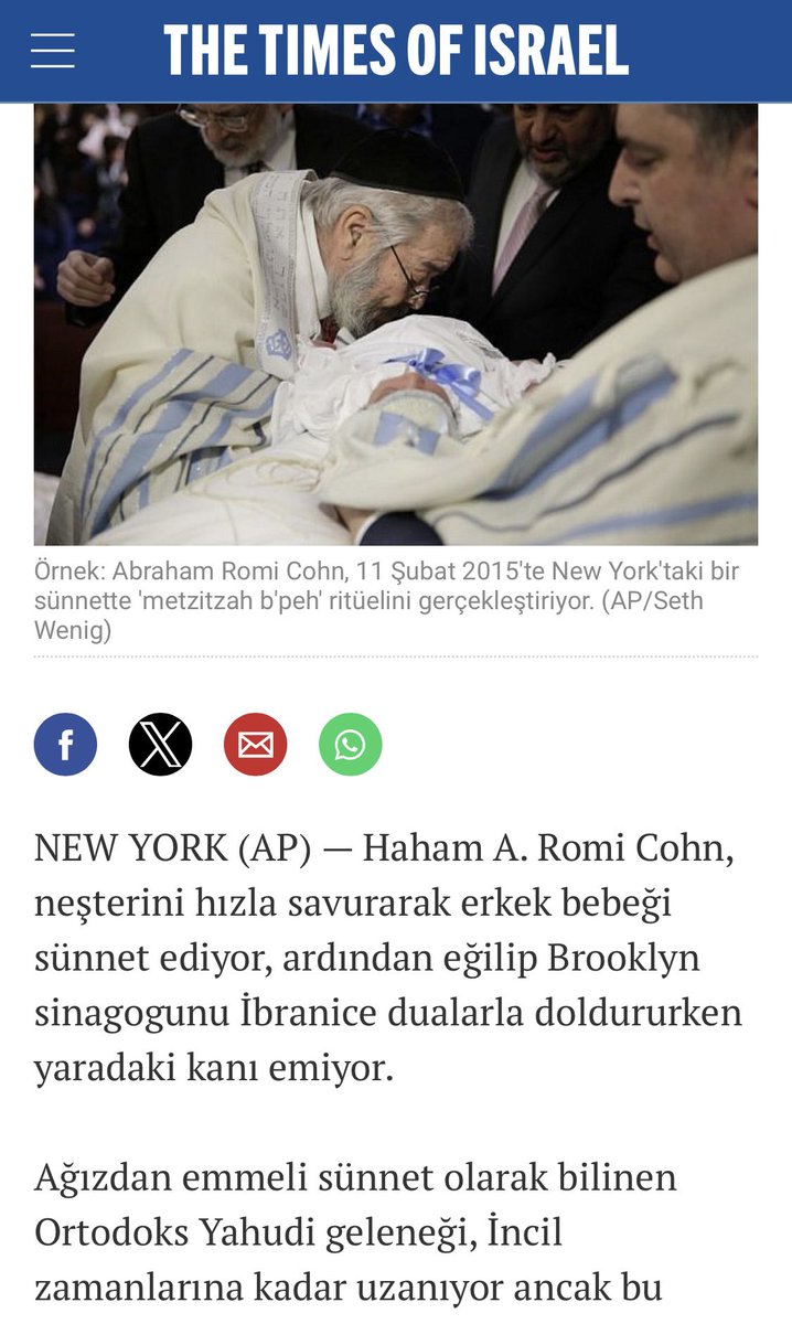 cetinlimonboy's tweet photo. Ağızdan Emmeli Sünnet Nedir ve Nereden Gelmektedir?

Papa Francis, sünnetten sonra yeni doğmuş bir bebeğin penisinden kanın ağız yoluyla emildiği bir Roma Katolik ve Ortodoks Yahudi geleneği olan 

Eski İbranice 'de ,Metzitzah B'Peh'e (MBP) işaret ediyor; "Kes ve em" olarak da bilinen uygulaması diye değiştirmişlerdir,

 Çok sayıda bebeğin genital herpes ve diğer cinsel yolla bulaşan hastalıklara yakalanmasıyla sonuçlandı. ..

Haham Neşterini hızla savurarak erkek bebeği sünnet ediyor, ardından eğilip İbranice dualarla doldururken penis'in kanını emiyor.

Ağızdan emmeli sünnet olarak bilinen Ortodoks Yahudi geleneği ..!
https://t.co/JxqQYMbqG4…