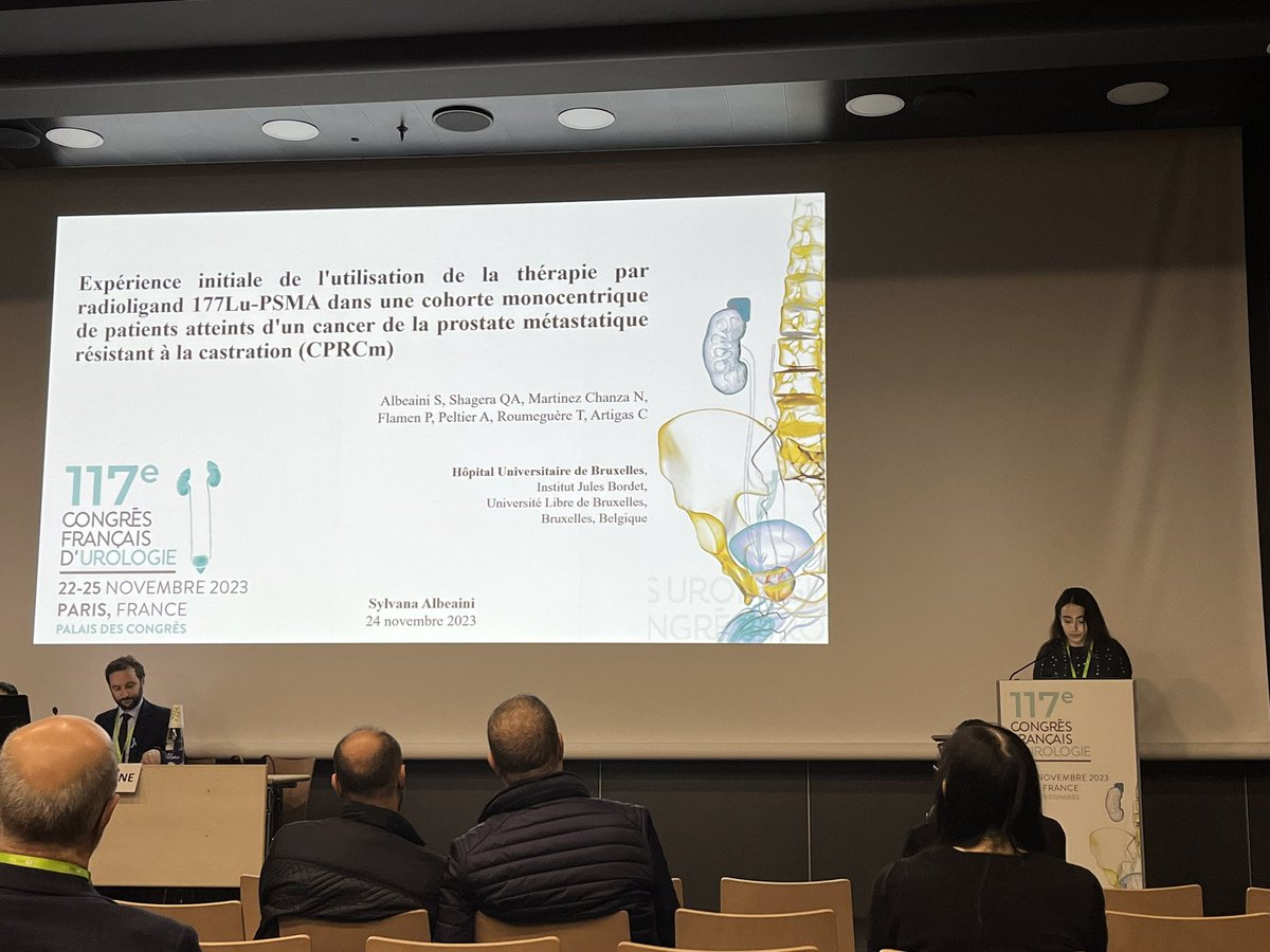 GeorgesMjaess's tweet photo. @AlbeainiS presenting about the real-life experience of #LuPSMA at @JulesBordet 
Good job 👏 https://t.co/Qo9H7e4aaq