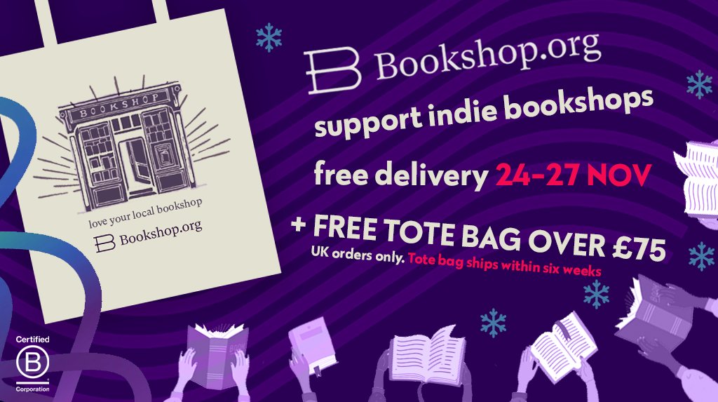 ⚡️Black Friday? Book Friday! Support independent bookshops online with us and get free delivery 24-27 Nov. PLUS if you spend over £75 you’ll also get a free fairtrade tote bag! ⚡️ Bookshop.org