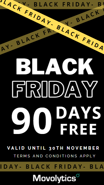 movolytics's tweet photo. We're jumping on the #blackfriday band wagon and offering 90 days free! Visit https://t.co/pgQ0JK0Wfy for more information. https://t.co/g4sDN8n7ft