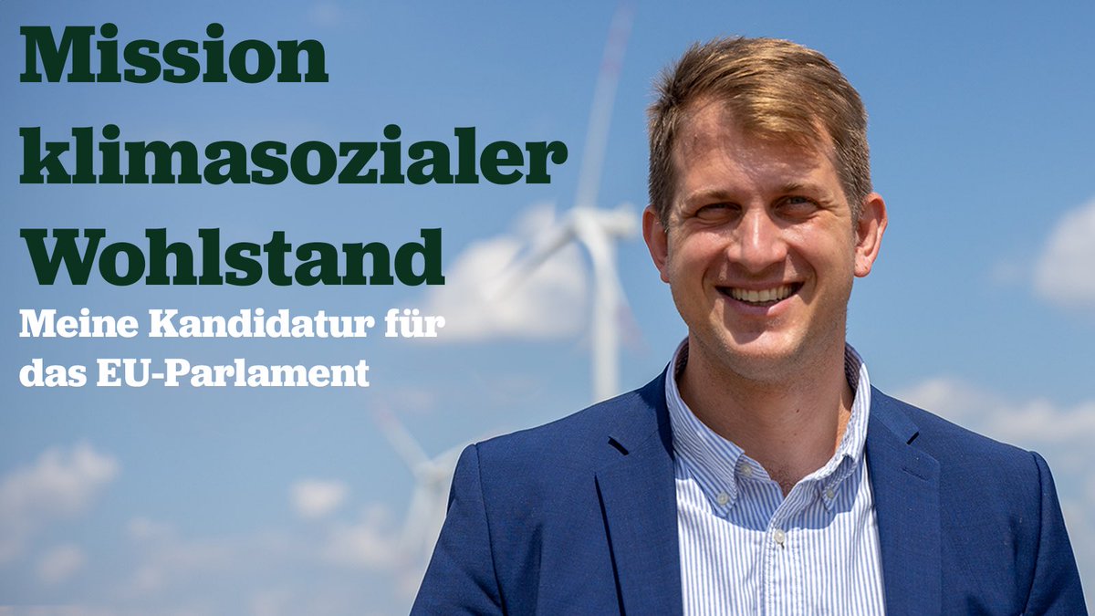 Heute wählen die @Die_Gruenen ihre Europaliste. Ich kandidiere auf Platz 2. 🇪🇺 Meine Mission: Klimasozialer Wohlstand für Europa. 💪 Diesem Grünen Kernthema möchte ich eine starke Stimme im nächsten Europaparlament geben. Ich freue mich über Eure Unterstützung! #BDK23