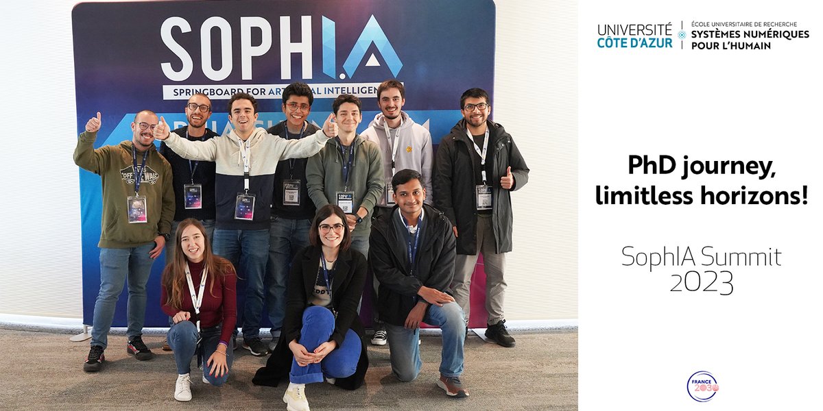 A few #PhD students were our guests at the 6th ed. of the #SophIASummit! 🧠🤩An immersive experience to engage with renowned researchers, thought leaders, industry experts and #AI fellow enthusiasts from around the world. @Univ_CotedAzur @AssoJC06 @inria_sophia @Laboratoire_I3S