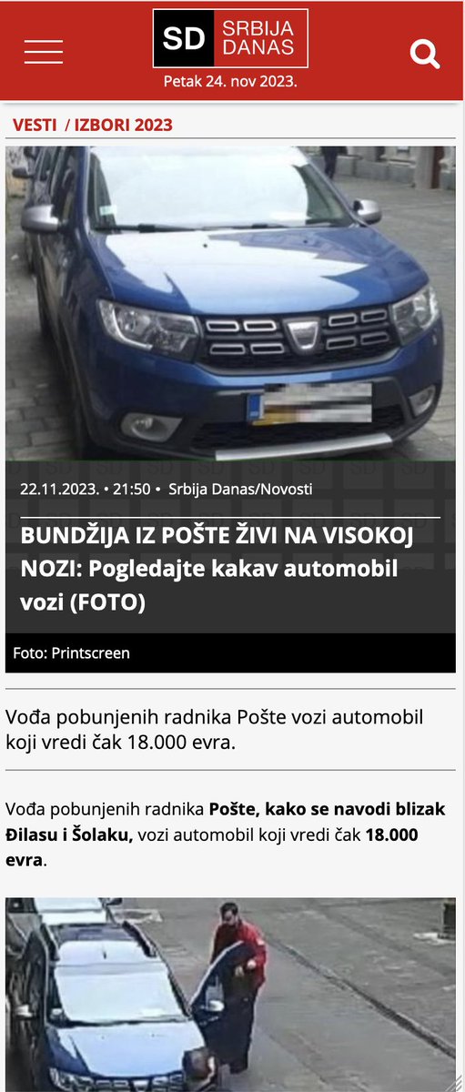 mileusna's tweet photo. Stanimo na put ovim bahanalijama poštara koji voze Dačije!!! 😄😄😁 https://t.co/QgHttqigdw