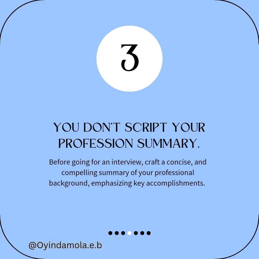 Dear Job seekers, 

Have you been attending interviews and not getting the job? There might be a few things you are doing wrong.

Today I am sharing a few tips on how to prepare for interviews.
#JobSeekers #InterviewTips #GetHired #JobPreparation #OyindamolaEniolaBalogun