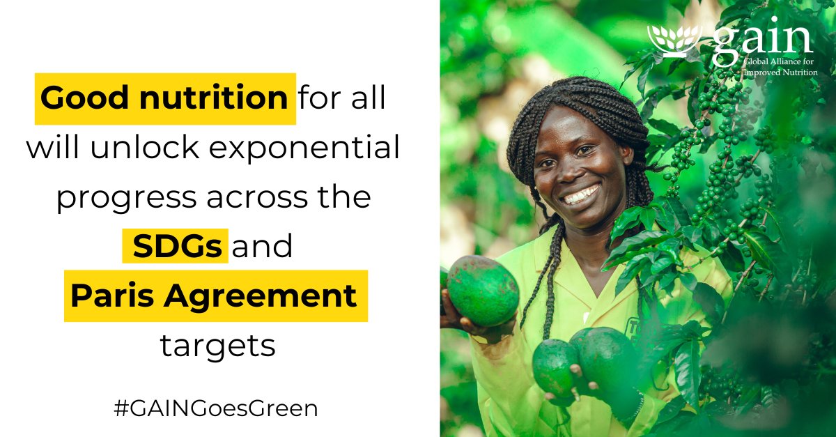 GAINalliance's tweet photo. Comprehensive access to quality nutrition is pivotal for exponential progress in #SDGs and the #ParisAgreement targets. With less than a week to #COP28, we hope global leaders will fully integrate food systems at #COP28UAE.

Read more➡️ https://t.co/bOQNWlvJqo https://t.co/wST2RO2UJX