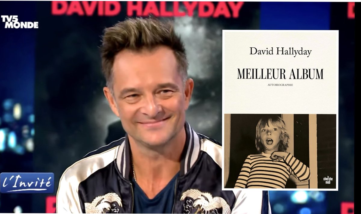 PatrickSimonin's tweet photo. Son livre si touchant et authentique #DavidHallyday est mon invité aujourd’hui sur @Tv5monde pour « Meilleur album » où il raconte ses souvenirs qui sont aussi les nôtres avant une grande tournée pour retrouver ce public qu’il aime tant @lecherchemidi #Hallyday https://t.co/4c6EVTAgZ7