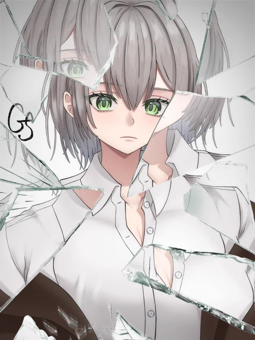 #お絵描き #イラスト #ガラスエフェクト最近流行りのガラスエフェクト使ってみたガラスエフェクトとは関係ないけどまつ毛いい感じになった 