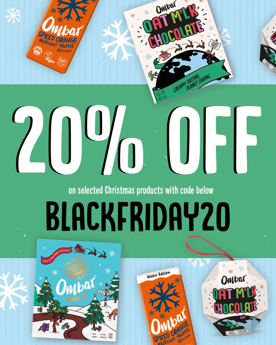 Want to go greener this Black Friday? Shop our Christmas range with 20% off!

Use the code BLACKFRIDAY20 at checkout and secure your advent calendars before December 1st!

ombar.com/christmas-2023